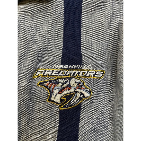 Antigua‎ Nashville Predators NHL Polo Shirt Striped Mens XL - Picture 2 of 4